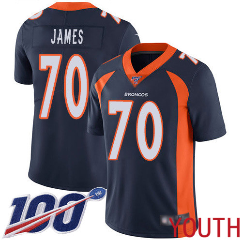 Youth Denver Broncos #70 Ja Wuan James Navy Blue Alternate Vapor Untouchable Limited Player 100th Season Football NFL Jersey->youth nfl jersey->Youth Jersey